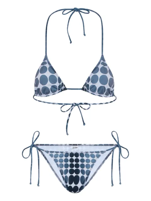 Jean Paul Gaultier dots-print tie bikini set