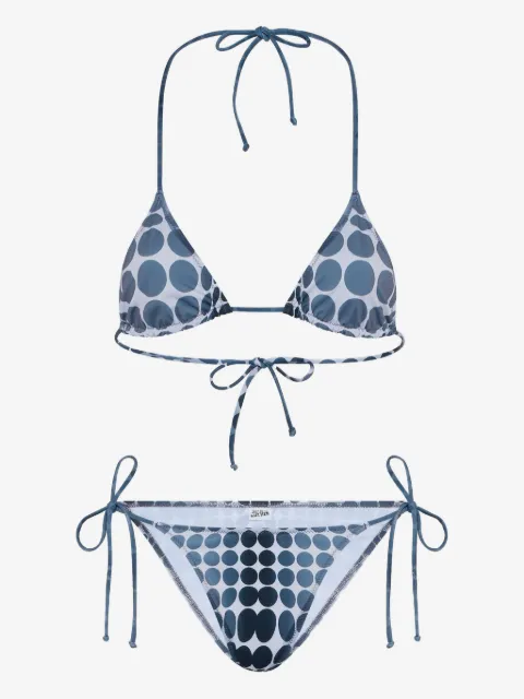 Jean Paul Gaultier dots-print tie bikini set
