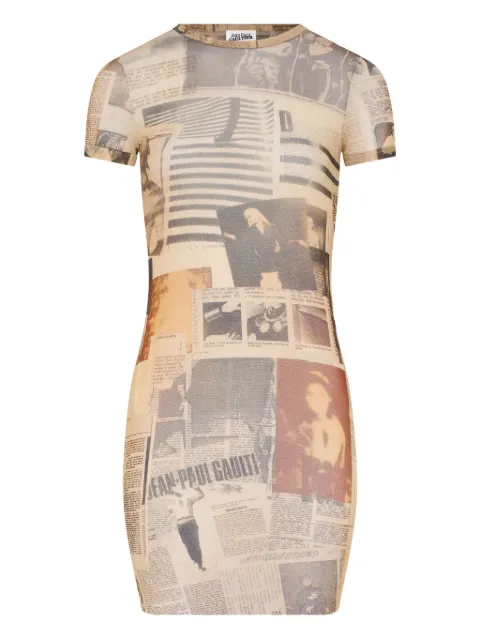 Jean Paul Gaultier journal-print mini dress