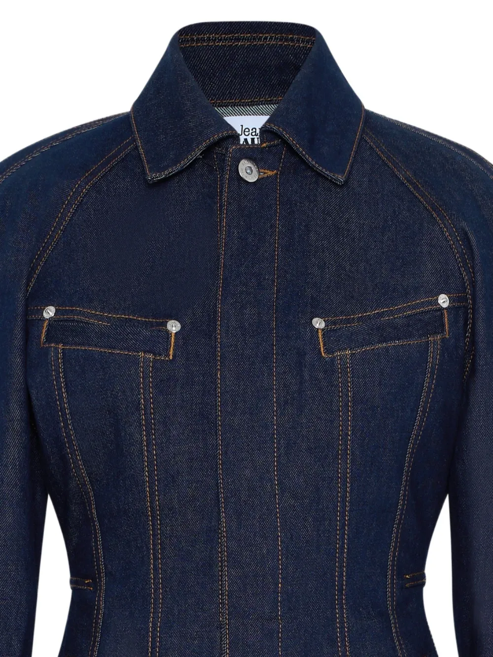 Jean Paul Gaultier Denim jack met schoudervullingen Blauw