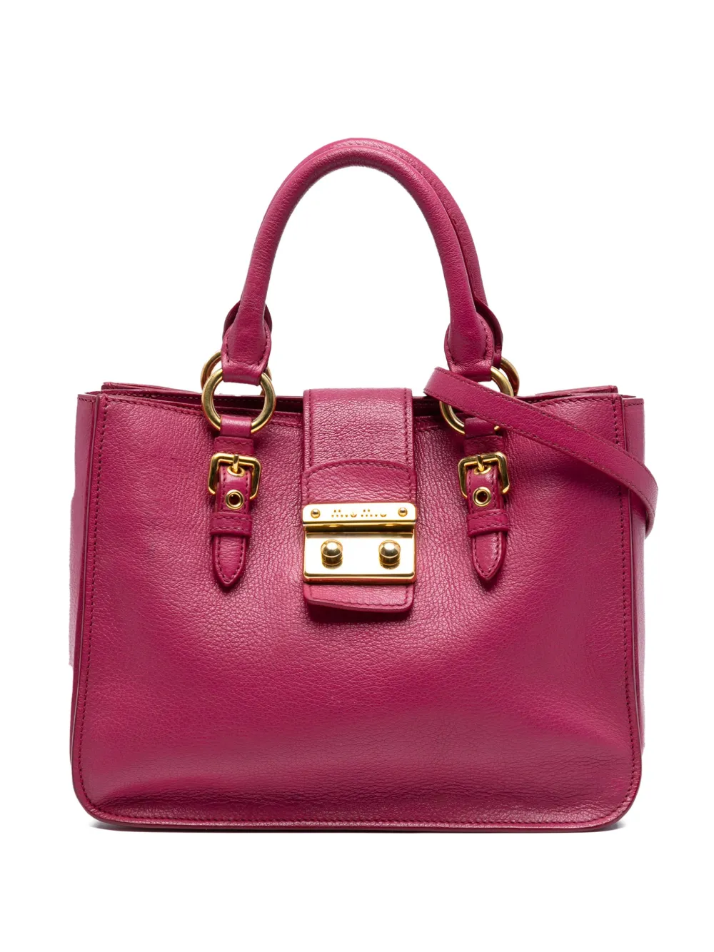 Miu Miu Pre-Owned 2010-2025 Goatskin Madras satchel | Pink | Image 1