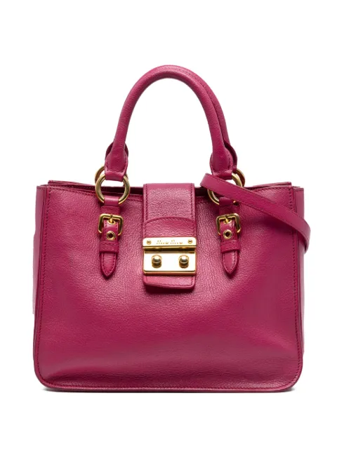 Miu Miu Pre-Owned 2010-2025 Goatskin Madras satchel