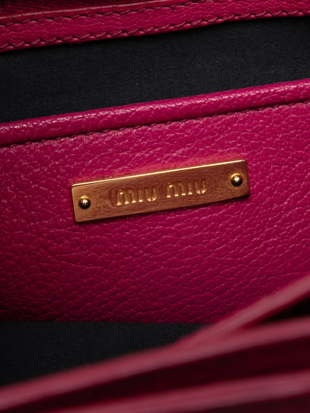 MIU MIU Pre-owned 2010-2025 Goatskin Madras Satchel In Pink