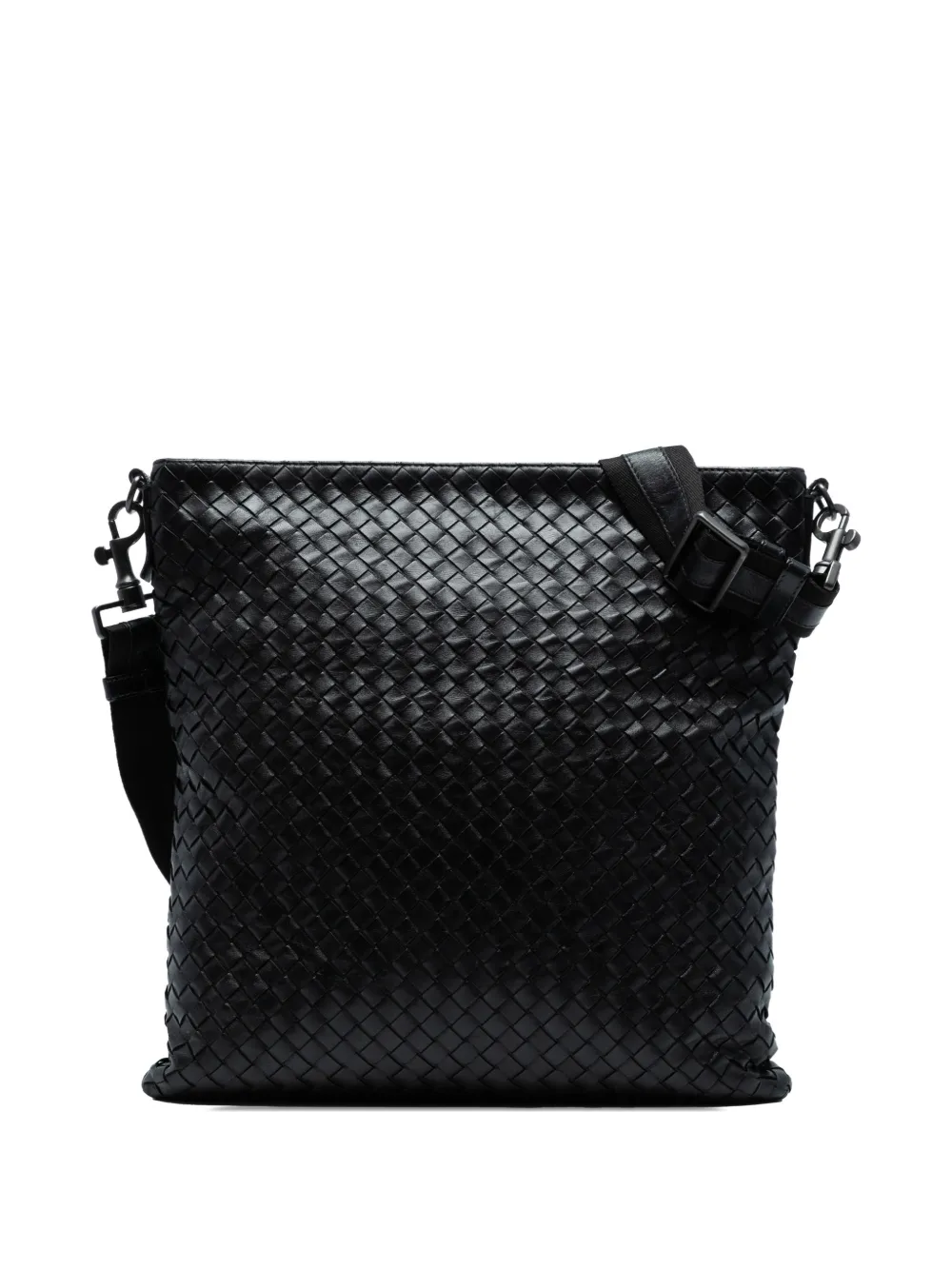 Pre-owned Bottega Veneta 2012-2025 Nappa Intrecciato Vn Crossbody Bag In Black
