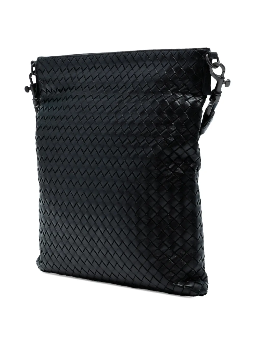 Pre-owned Bottega Veneta 2012-2025 Nappa Intrecciato Vn Crossbody Bag In Black