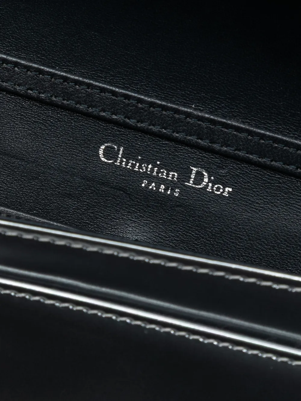 DIOR Pre-owned 2017 Baby Patent Microcannage Ama Crossbody Bag In Silver