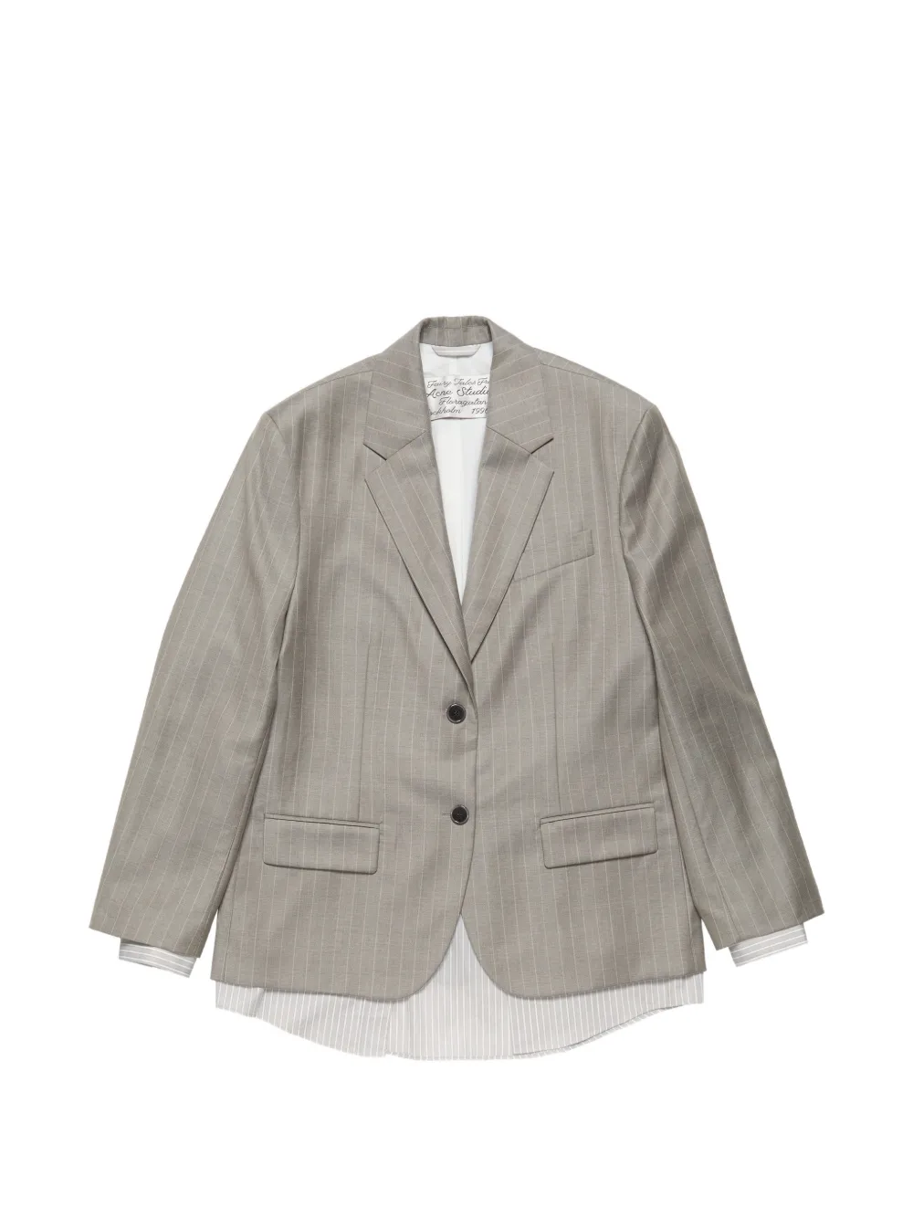 Acne Studios pinstripe-pattern layered blazer - Grey
