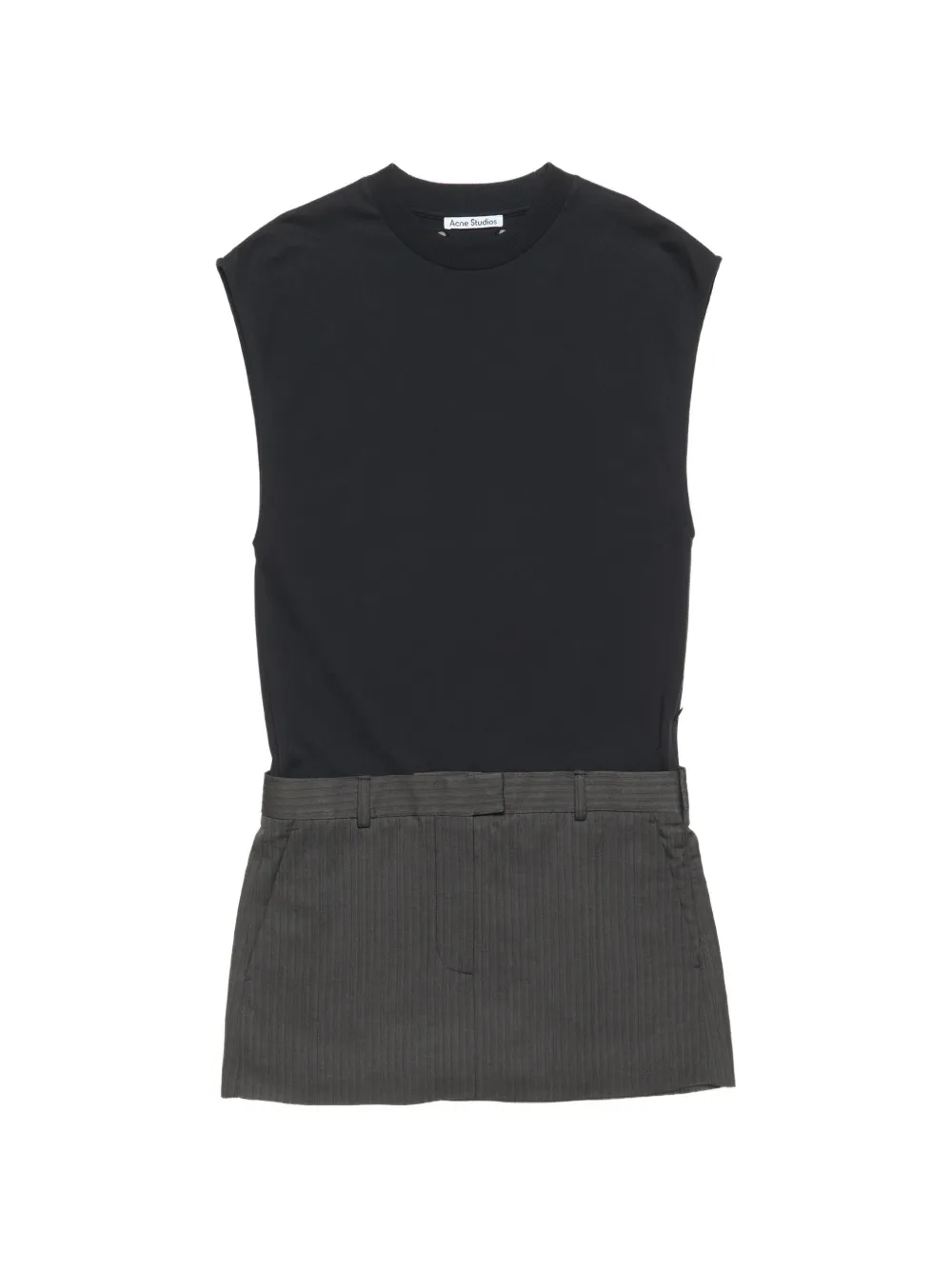 Acne Studios cotton panelled mini dress - Nero