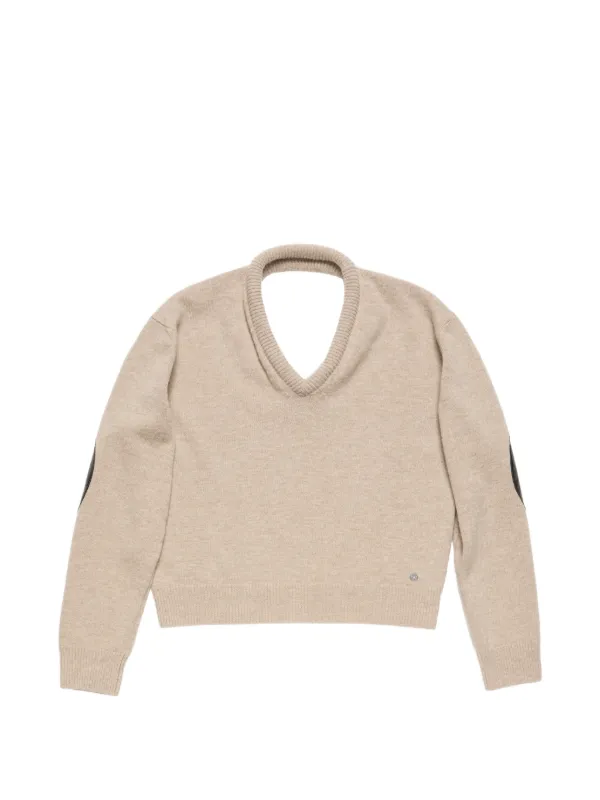 Acne Studios Wool Sweater with Cut-out in Neutrals