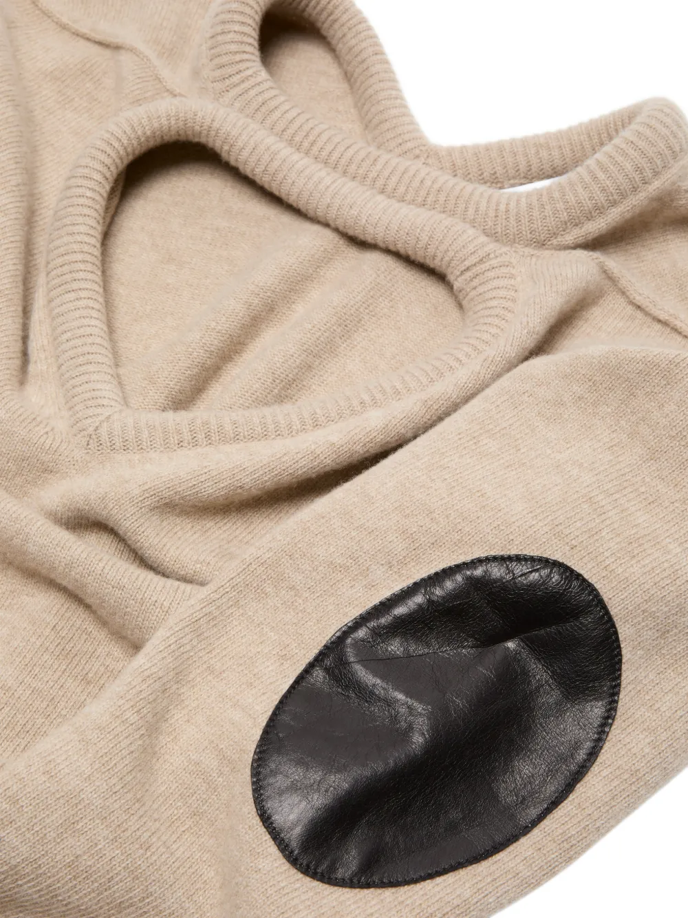 elbow-patch V-neck sweater