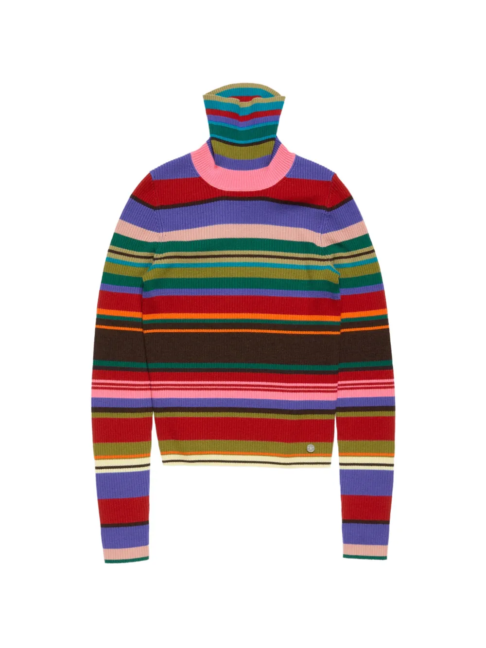 Acne Studios striped-pattern turtleneck sweater - Rosso