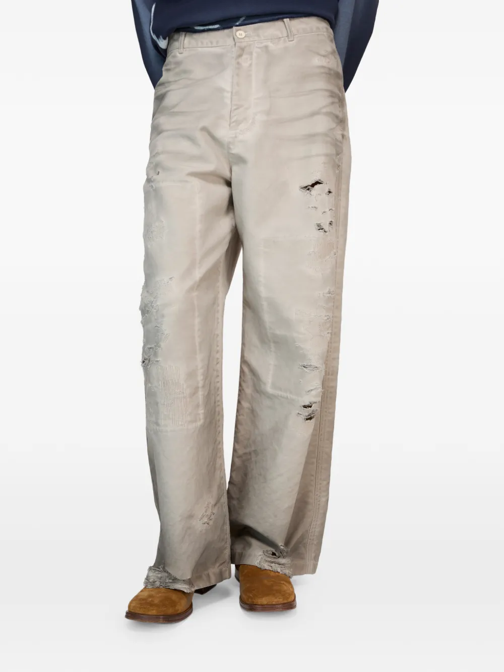 Acne Studios Gerafelde broek Beige