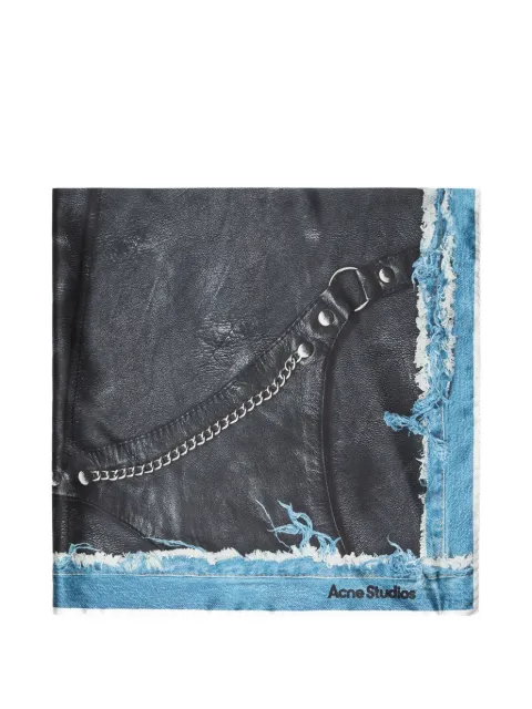 Acne Studios frayed-printed scarf