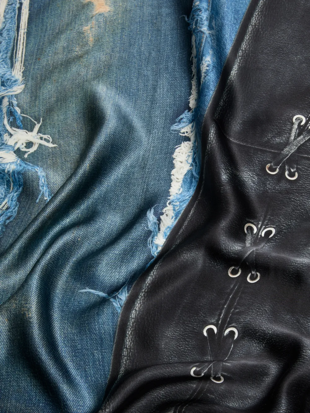  Acne Studios Frayed-printed Scarf - Black 