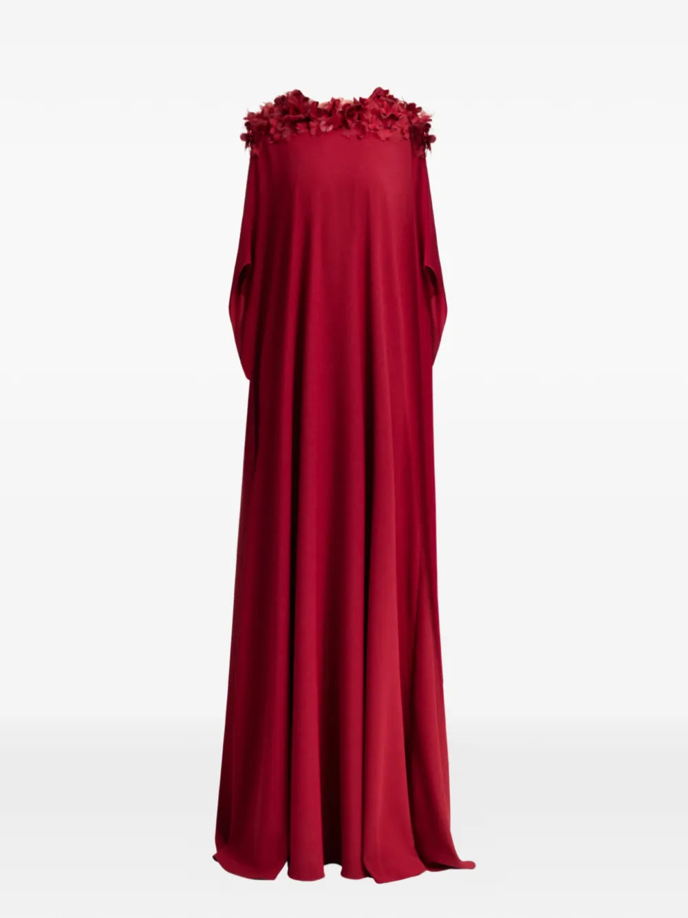 Gemy Maalouf Caftano con decorazione a fiori - Rosso