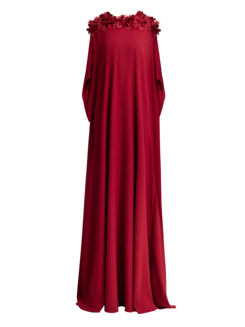 Gemy Maalouf Caftano con decorazione a fiori - Rosso