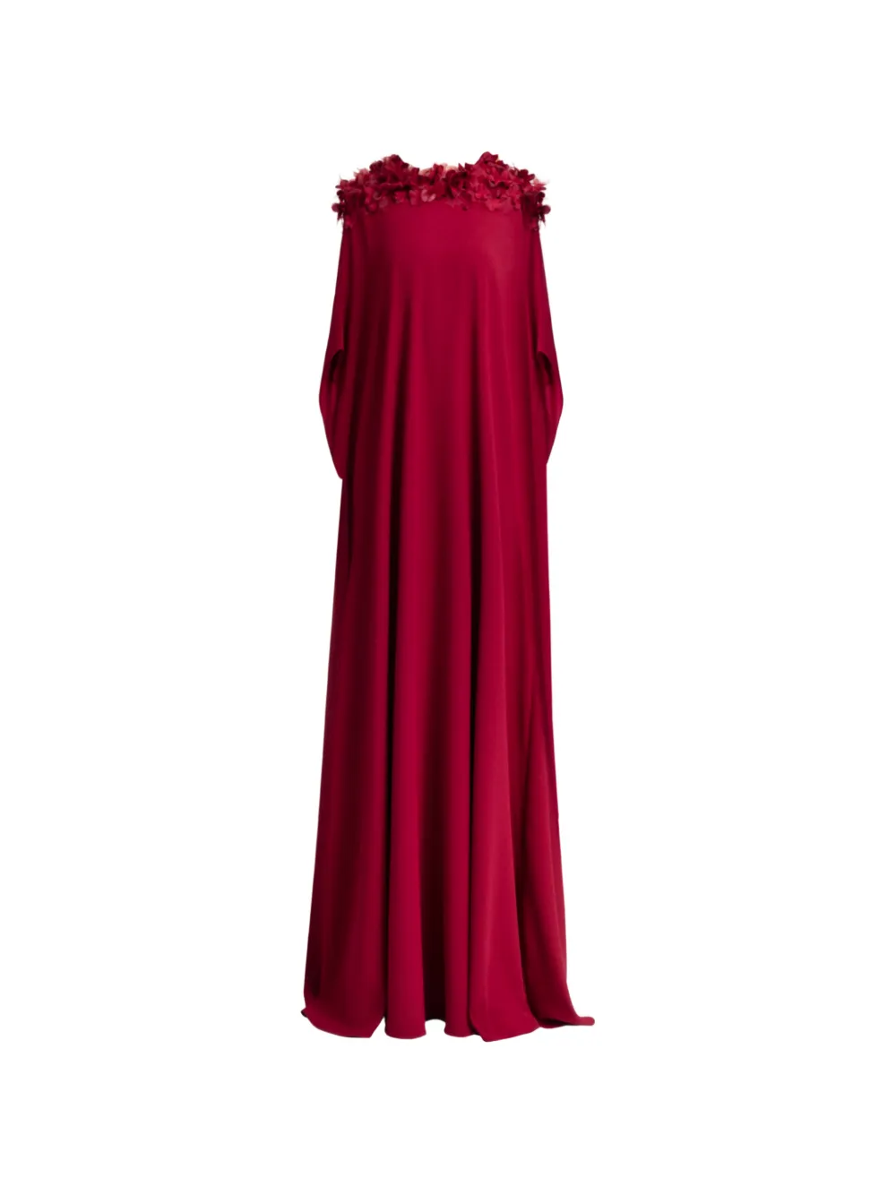 Gemy Maalouf Caftano con decorazione a fiori - Rosso