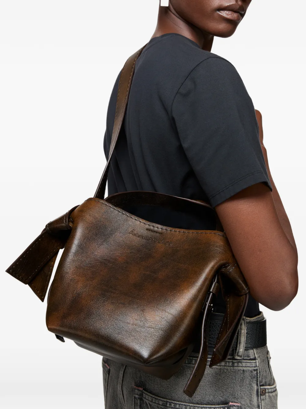 Acne Studios Mini Musubi Shoulder Bag In Brown