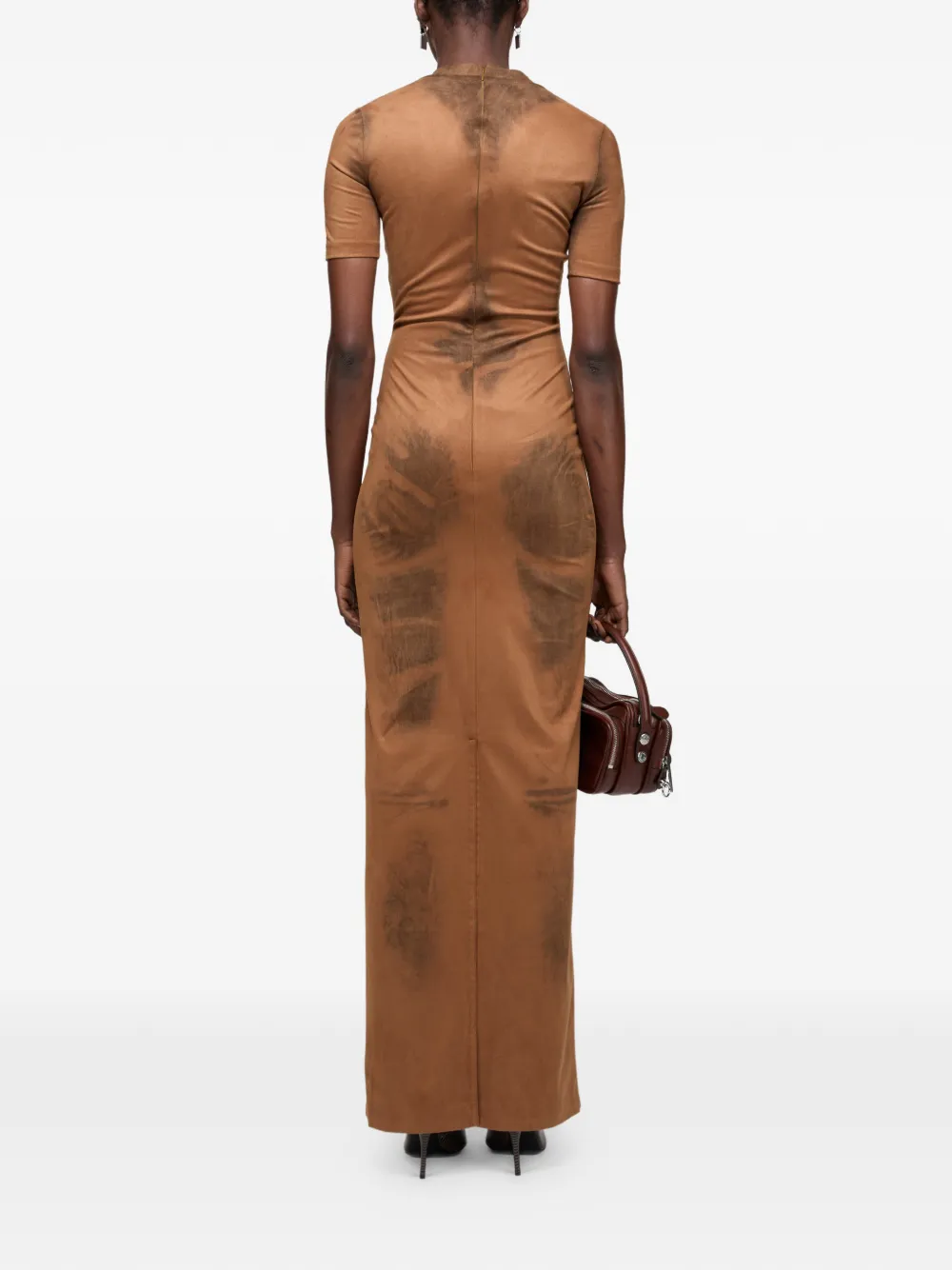 Acne Studios Trompe-l'oeil suède jurk Bruin