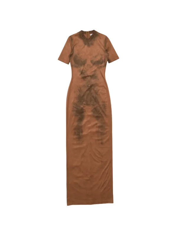 Acne Studios Trompe-l’œil Suede Dress in Brown