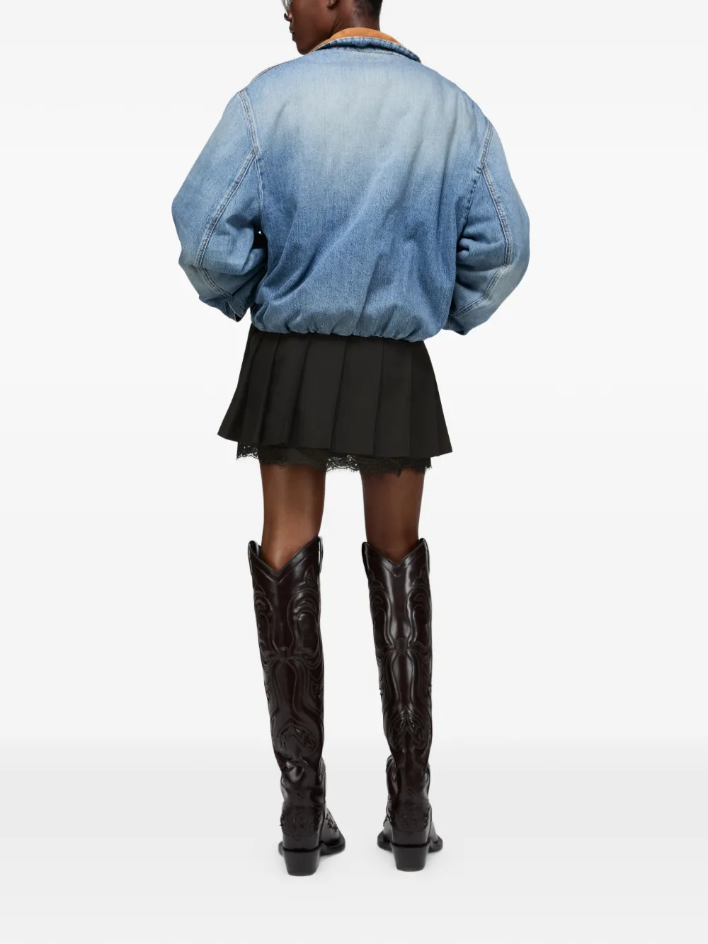 Acne Studios lace pleated mini skirt - Blauw