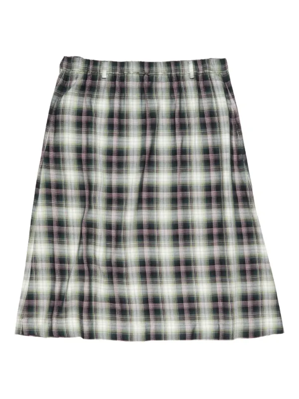 Acne Studios Check Midi Skirt in Black