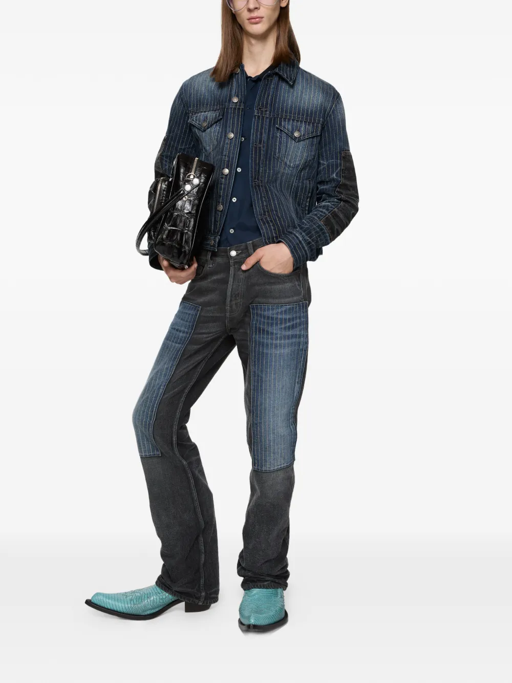 Acne Studios contrast-panel jeans - Zwart