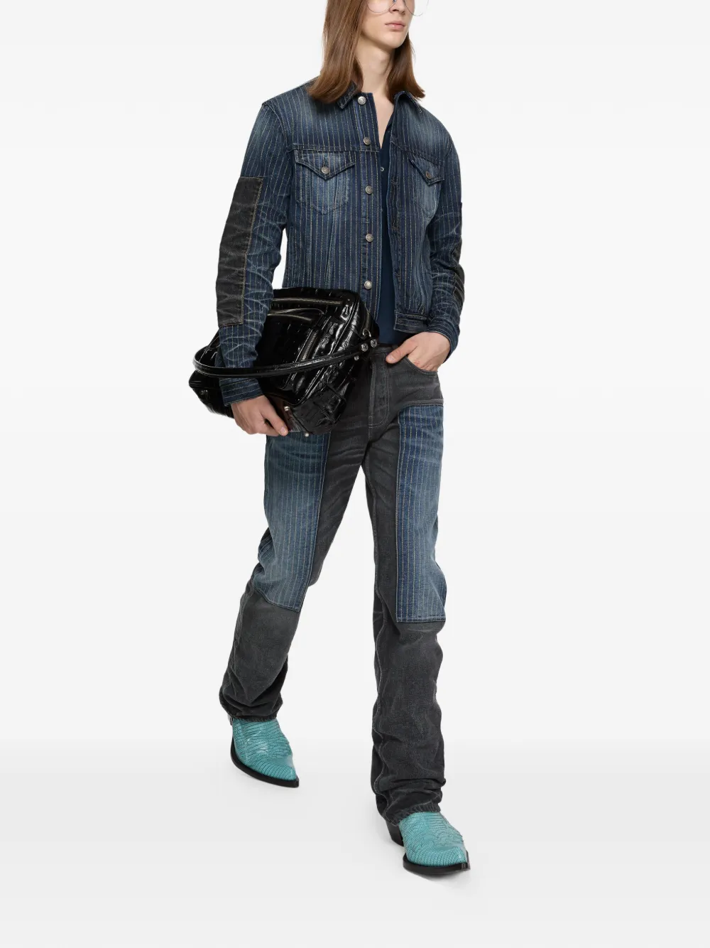  Acne Studios Contrast-panel Jeans - Black 