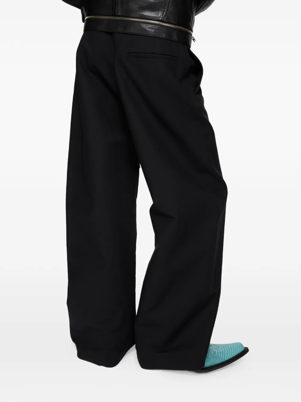 Acne Studios Broek met wijde pijpen Zwart
