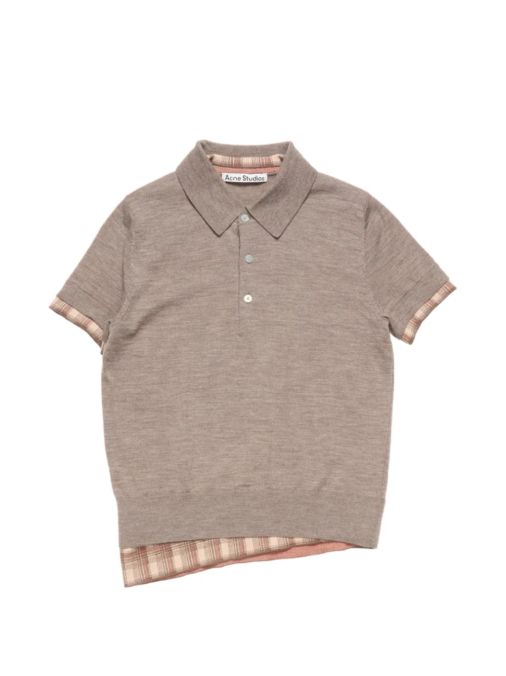 Acne Studios melange check polo shirt - Toni neutri
