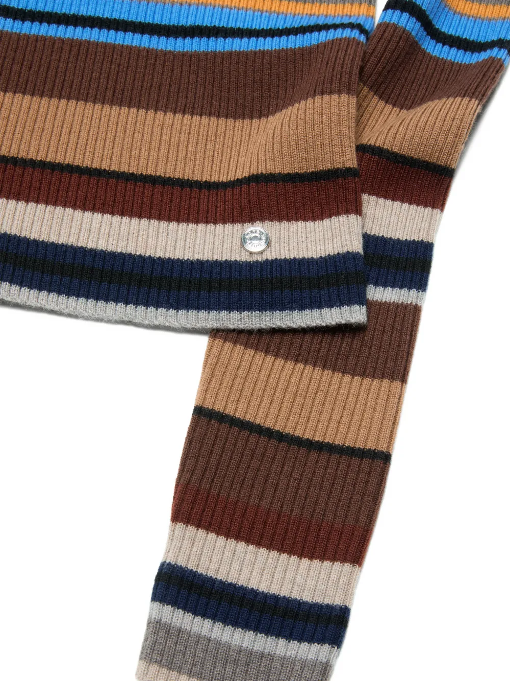 Acne Studios Striped Wool Cardigan in Brown, view 5