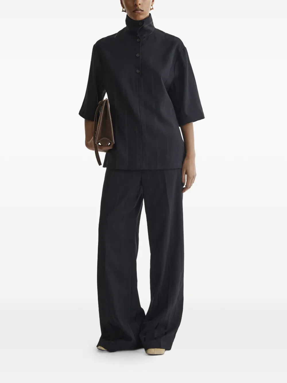 AERON Jung gestreepte broek - Zwart