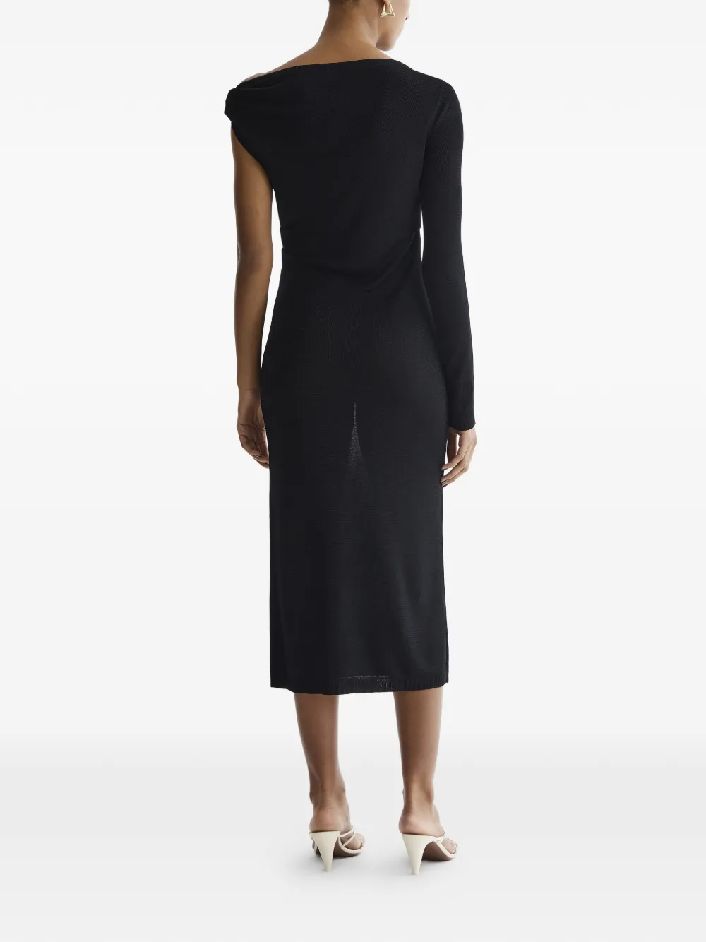 Sophia One-Sleeve Split Midi Dress