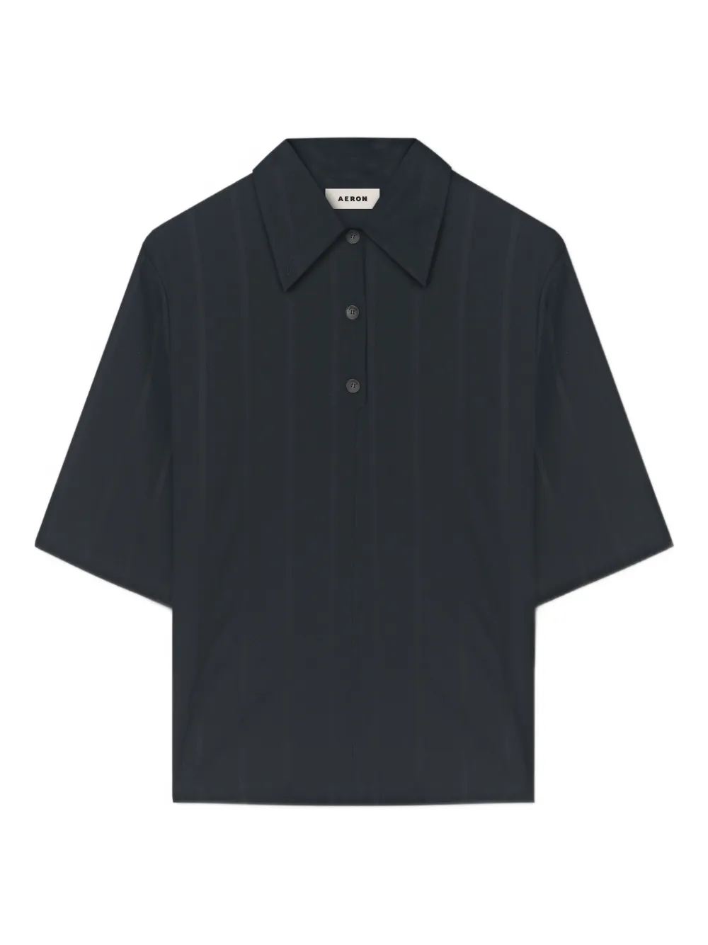 Aeron Mae Buttoned Polo Shirt In Black