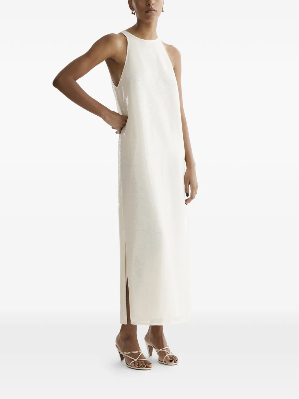  Aeron Sade Sequined Midi Dress - Neutrals 