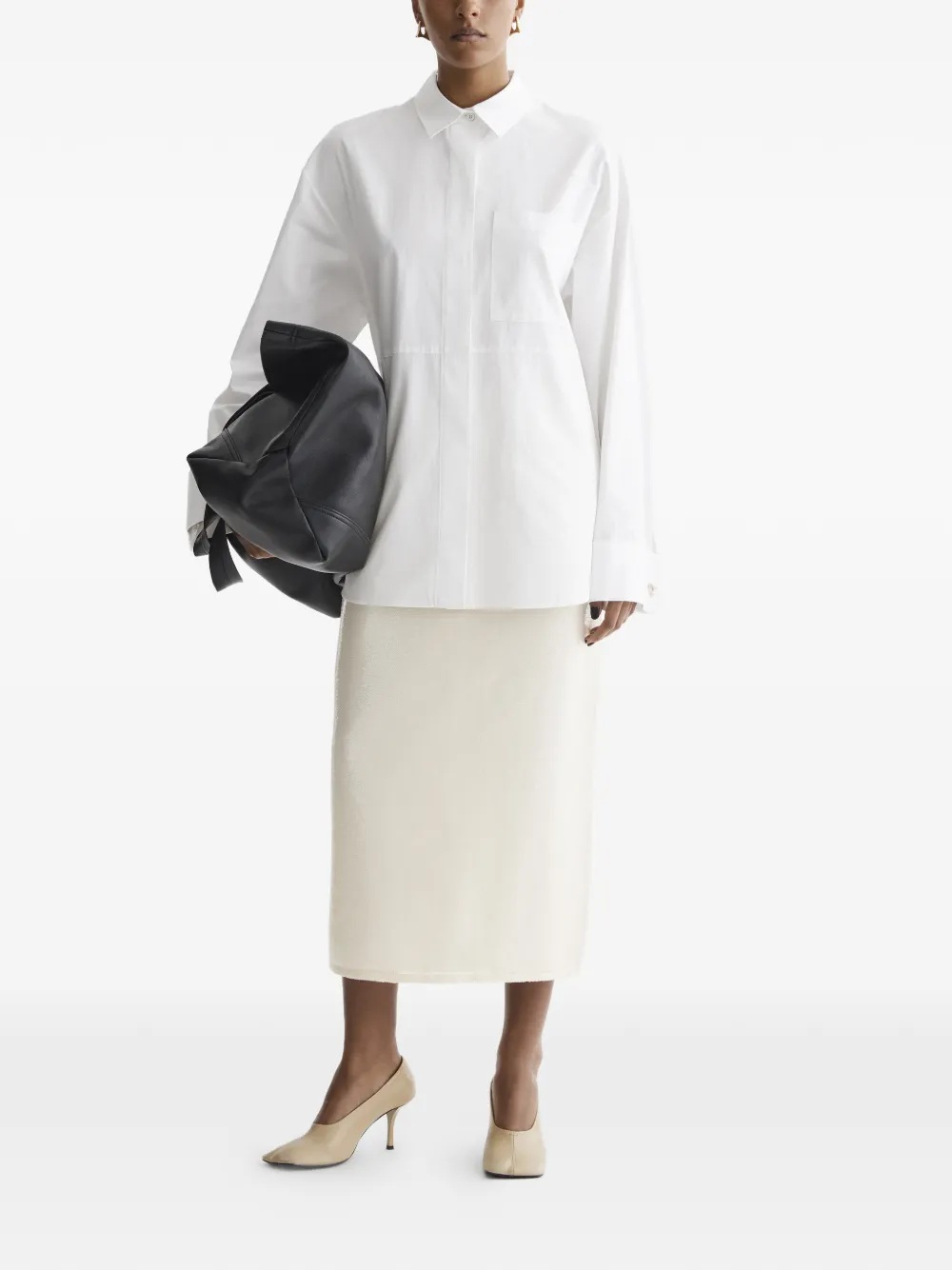 AERON Francis blouse met borstzak - Wit