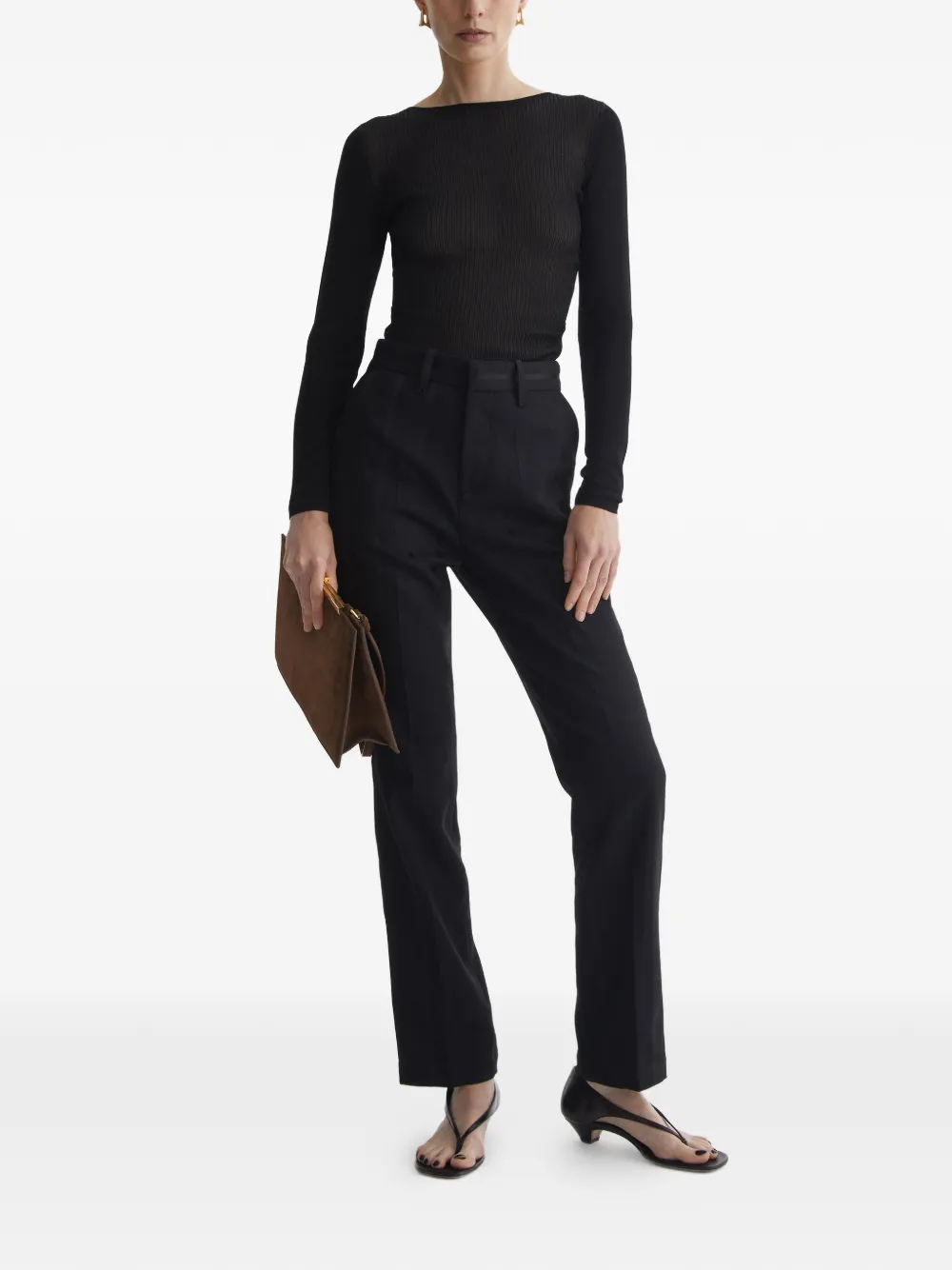 AERON Isaac gestreepte broek - Zwart