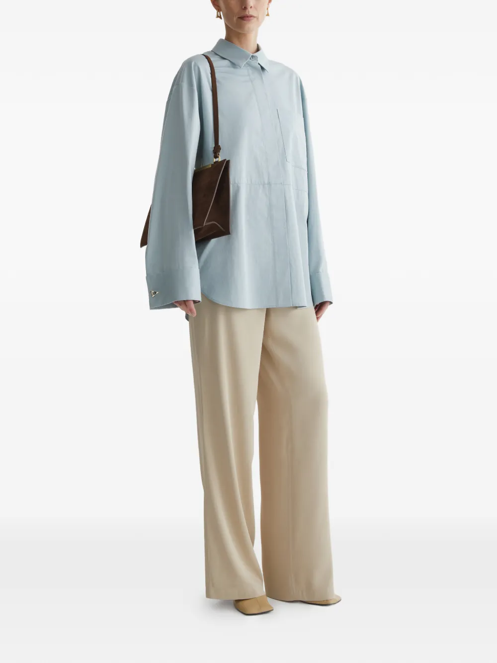 AERON Francis blouse met borstzak - Blauw