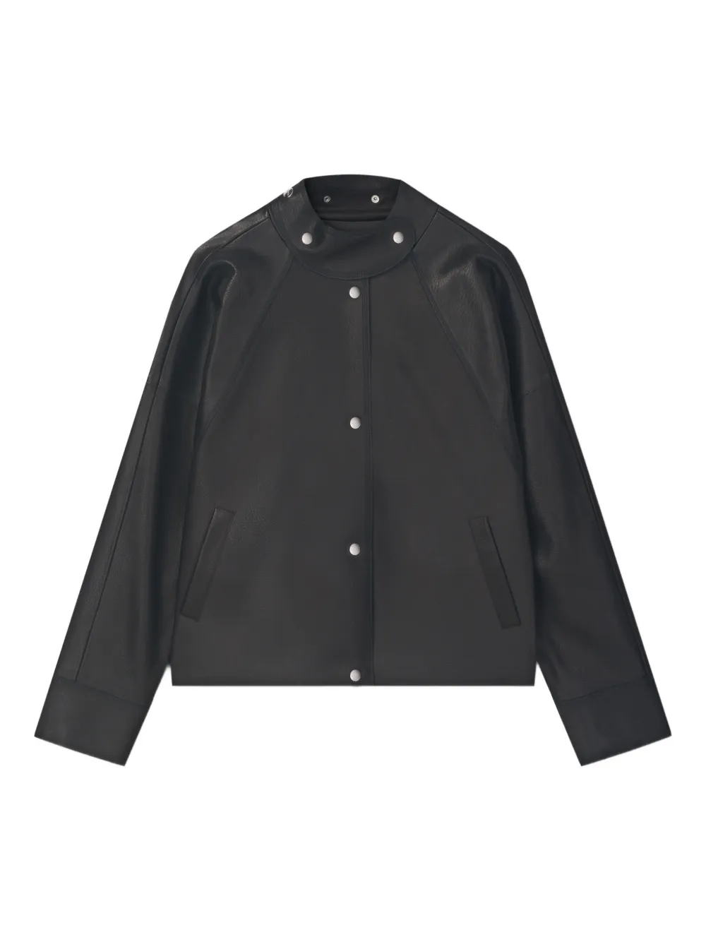 AERON Salem snap-collar leather jacket - Nero