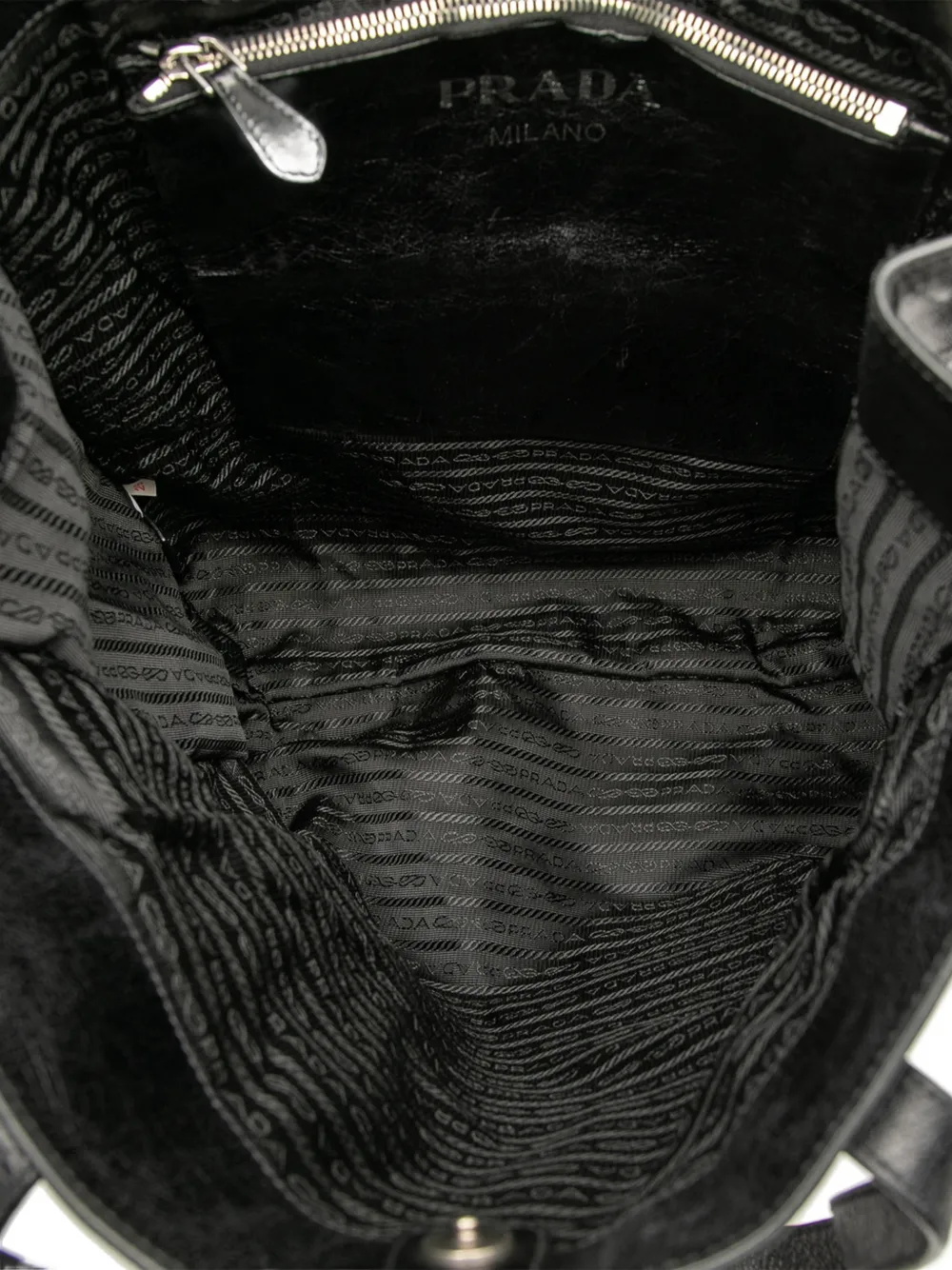 PRADA Pre-owned 2000-2013 Nappa Leather Antique Skull Tote Bag In Black