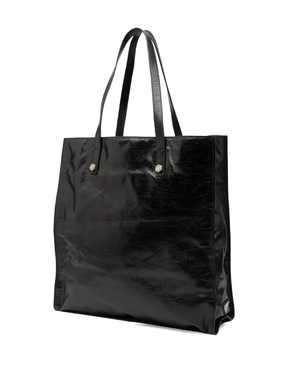 PRADA Pre-owned 2000-2013 Nappa Leather Antique Skull Tote Bag In Black