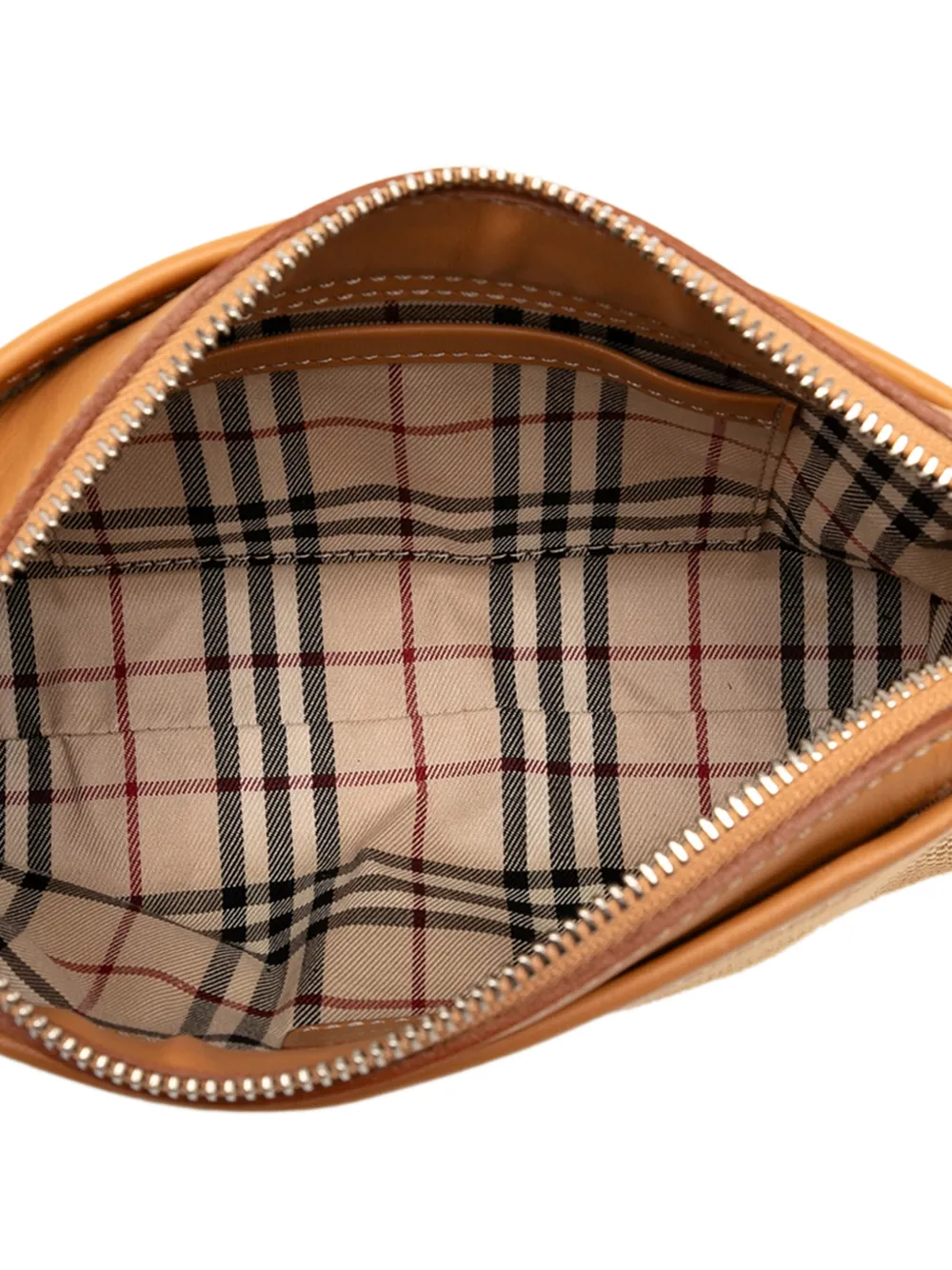 Pre-owned Burberry 2000-2017 Canvas Wristlet Clutch Bag In Brown