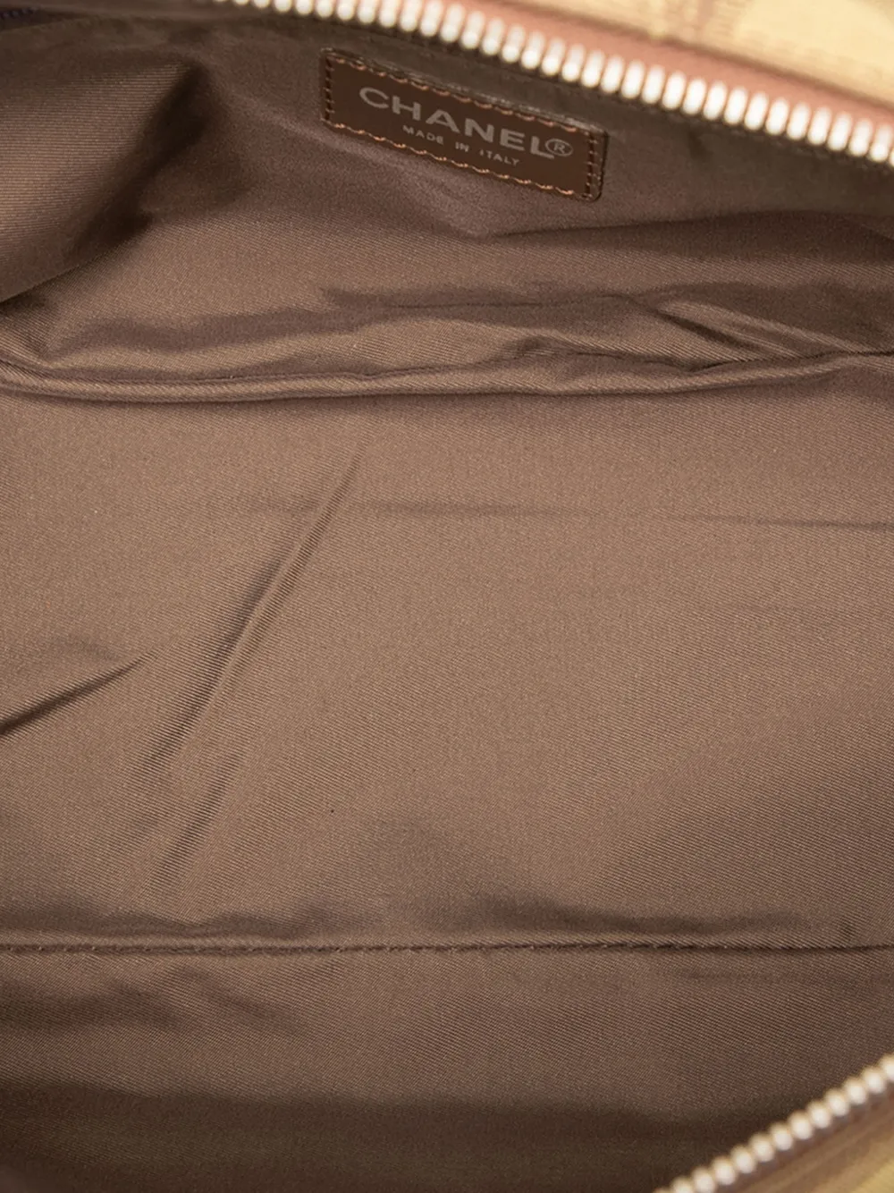 Pre-owned Chanel 2002-2003 New Travel Line Nylon Handbag In Brown