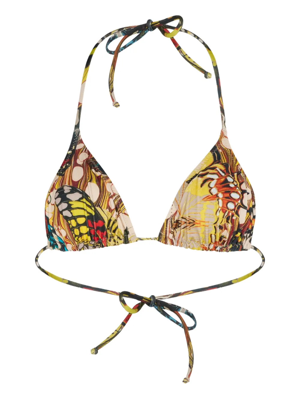 Jean Paul Gaultier Printed Tie Bikini Top In Multi