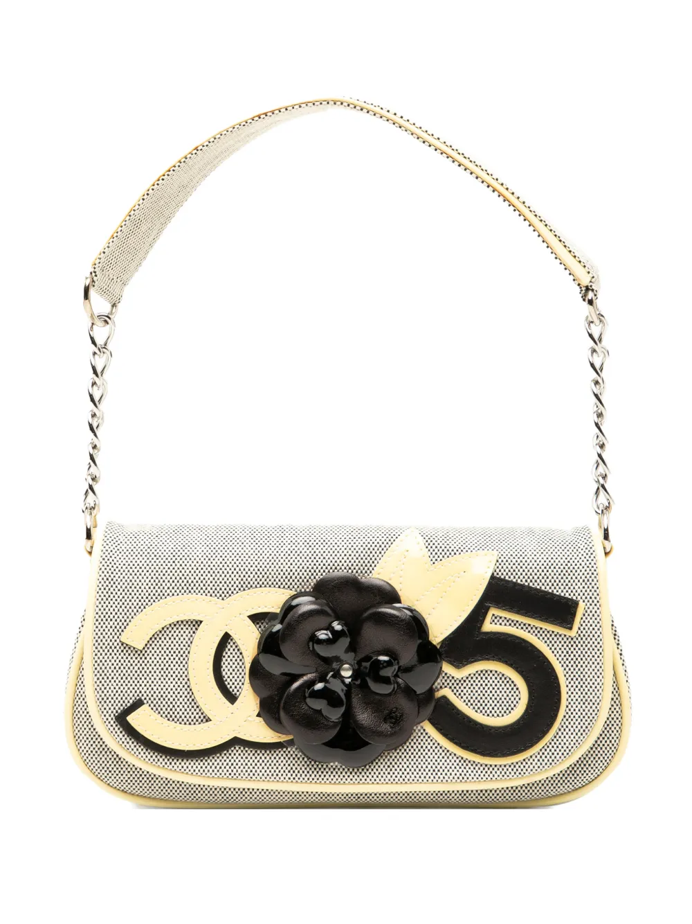 CHANEL Pre-Owned 2005-2006 Canvas CC Camellia No. 5 shoulder bag - Giallo