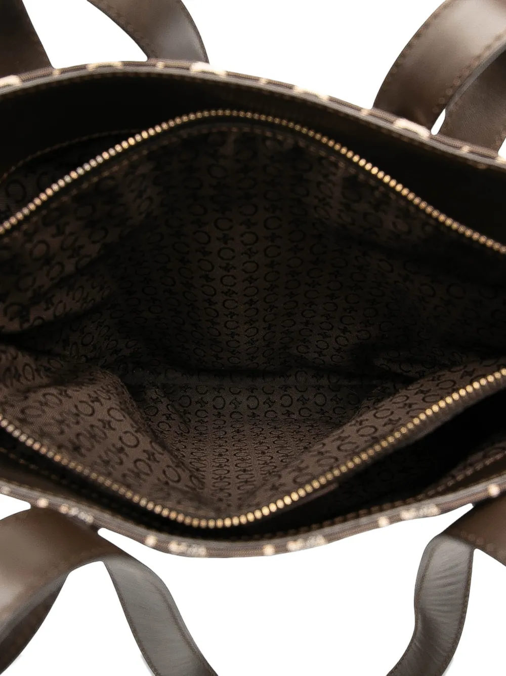 Pre-owned Celine 2001 C Macadam Canvas Bucket Bag In Brown