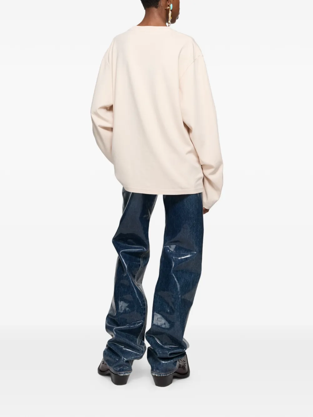  Acne Studios Logo-print Long-sleeve T-shirt - Neutrals 