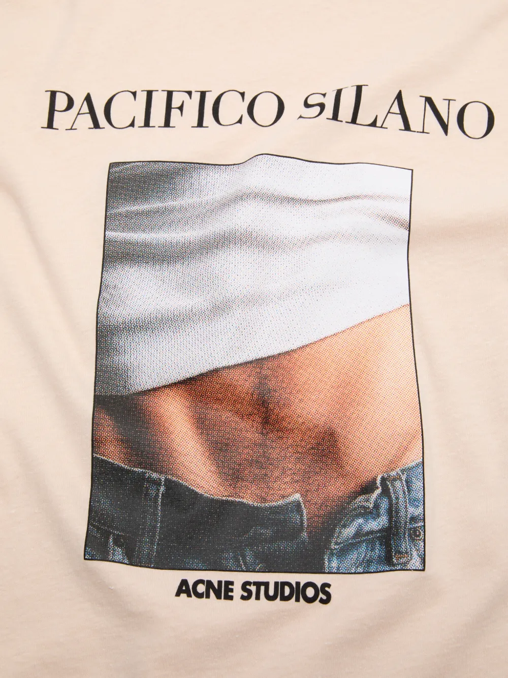 Acne Studios Relaxed Graphic T-shirt in Neutrals, view 5