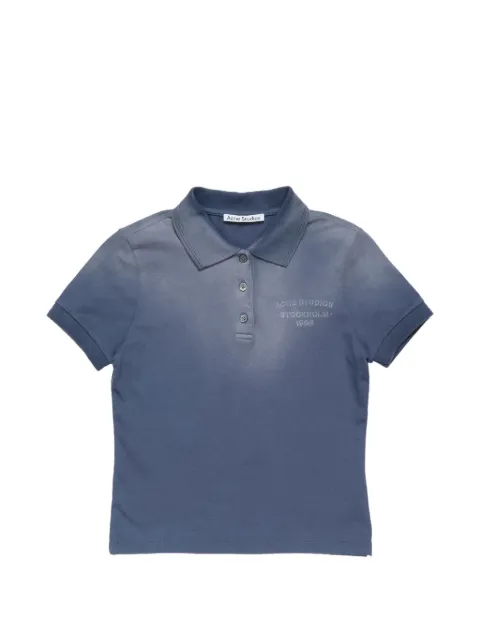 Acne Studios faded-effect logo-print polo shirt