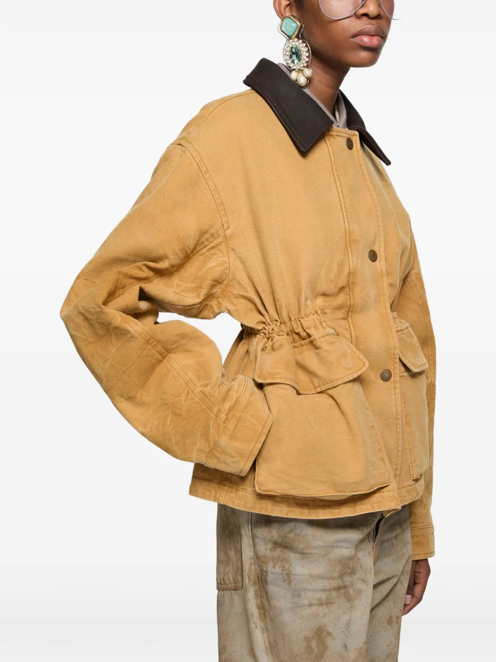 Acne Studios Jack met trekkoord en kraag Beige